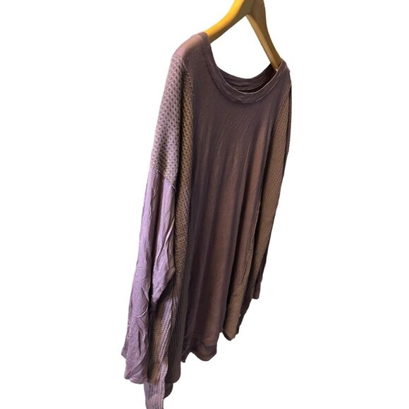 LIVI Active Womens Plus Size 18 Purple Long Sleeve Waffle Knit Top - Picture 3 of 8